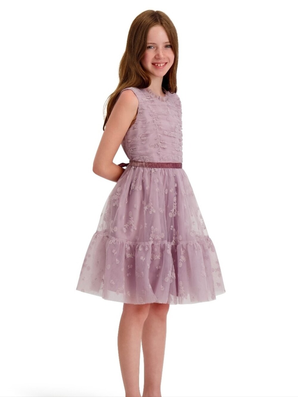 Kensie Girl Flocked Mesh Sleeveless Dress Size 6